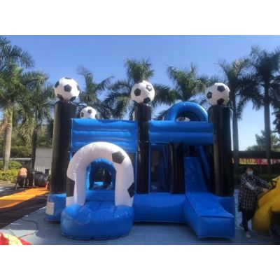 充气足球跳床滑梯出售